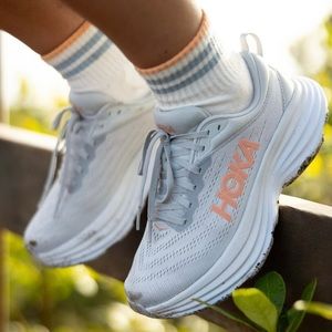 Hoka Bondi 8 Sneakers Wide Harbor Mist Lunar Rock